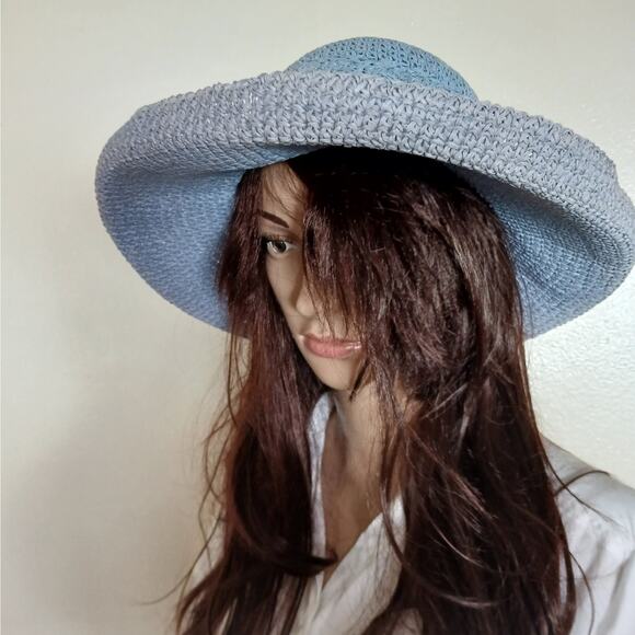 Retro baby blue‎ sun hat - Picture 2 of 3